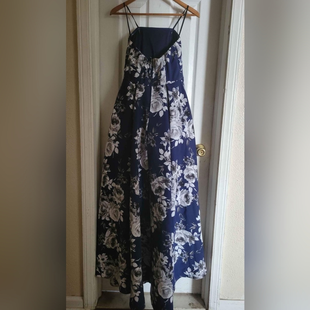 High Low Navy Homecoming Dress